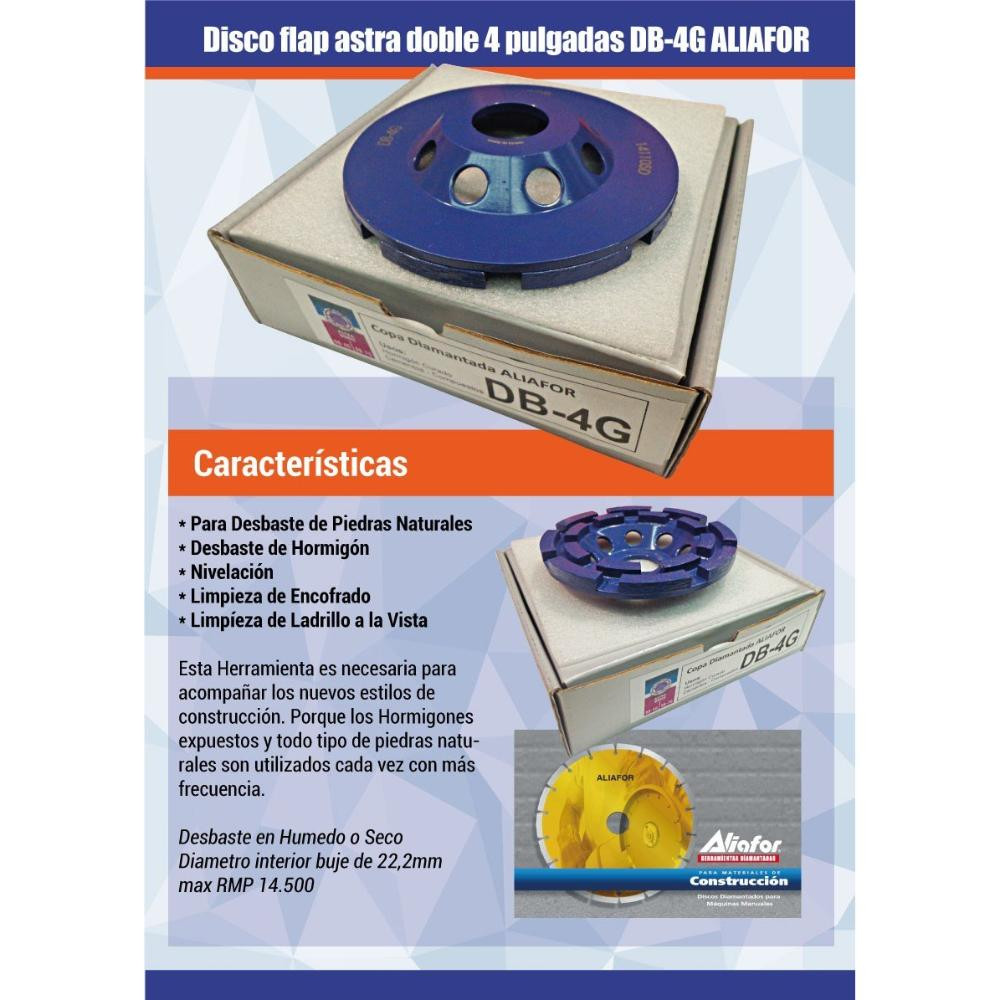 copa-diamantada-vasodisco-flap-para-nivelarlijardesbastar-concreto-de-hormigon-diametro-4-y-7-marca-aliafor-astra-db4g-d4g