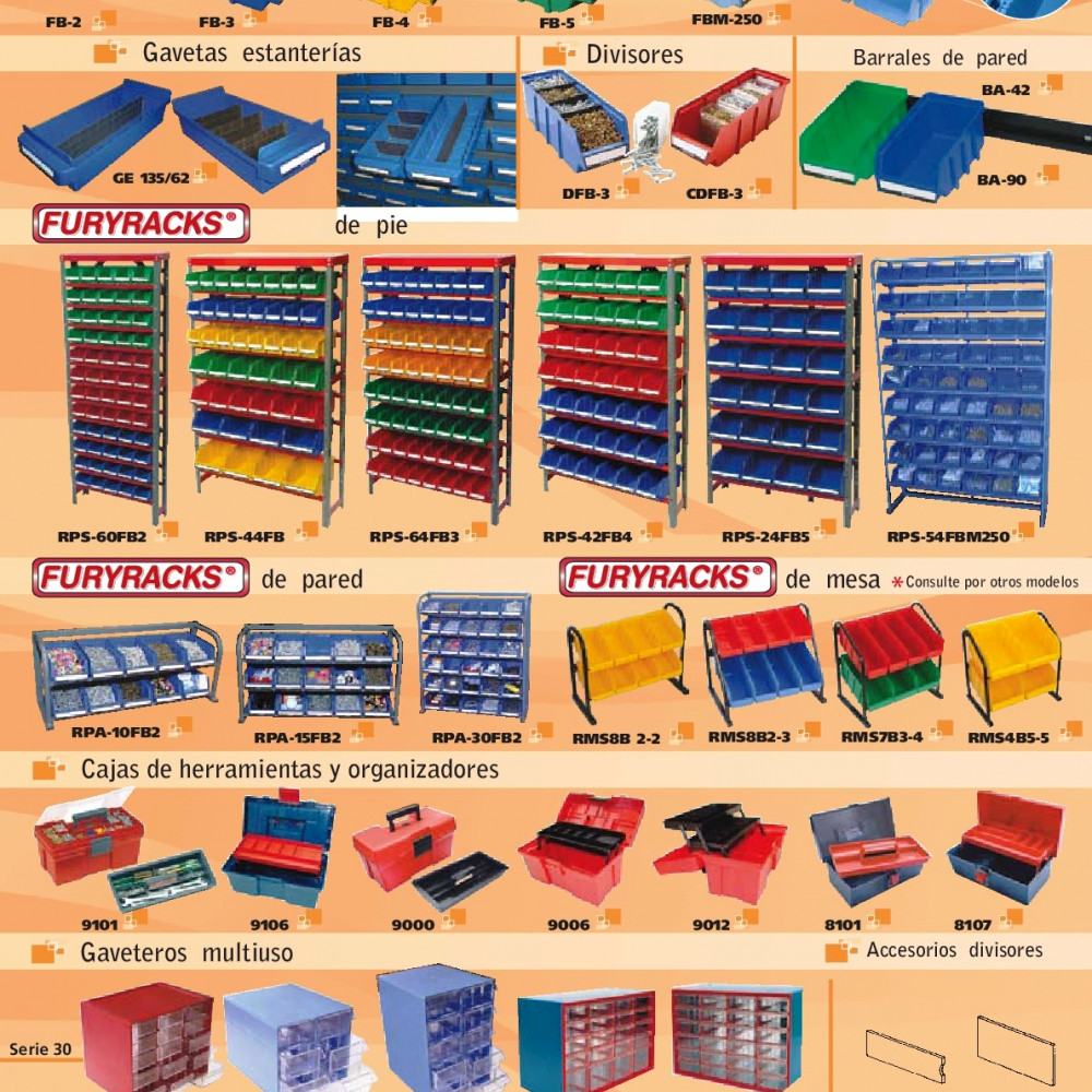 gaveteros-organizadores-plasticos-multiusos-de-mesa-y-tipo-racks-encastrables-marca-fury-furyracks-furibins